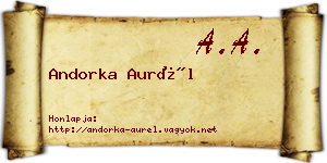 Andorka Aurél névjegykártya